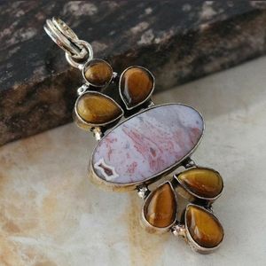 New Bloodstone & Tiger Eye Silver Pendant.